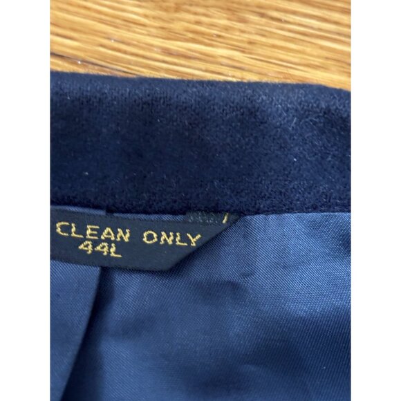 Vintage Haggar Imperial Blazer Jacket Mens 44L Navy Blue 100% Wool Sport Coat - Picture 4 of 6